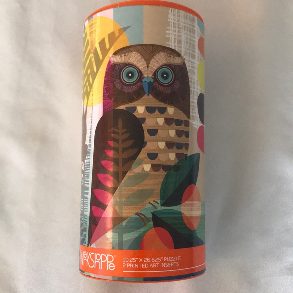 WerkShoppe Owl 1000 Piece. 2 Printed Art Inserts